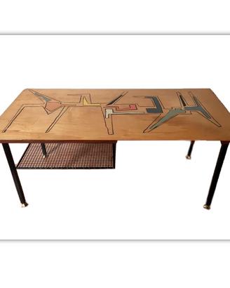 Vintage coffee table 50s 60s decorato originale