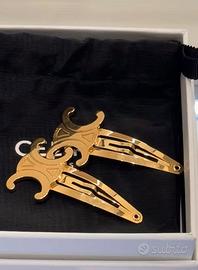 Forcina per capelli da donna in ottone dorato