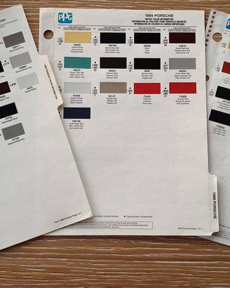 Campionari tinte colori auto storiche Porsche 