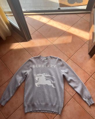 Maglione Burberry grigio con logo – Taglia L
