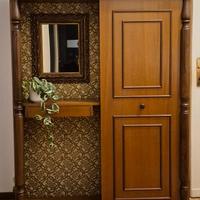 Mobile ingresso vintage con specchio in legno 