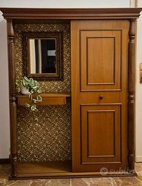 Mobile ingresso vintage con specchio in legno 