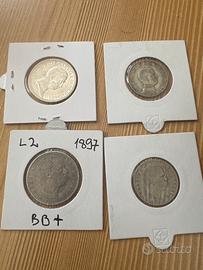 Lotto 4 monete argento