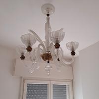 lampadario di Murano a sei luci anni 50
