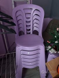 Sedie plastica lilla