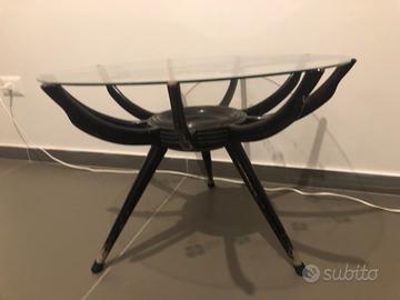 Tavolino da caffè ragno De Carli legno e vetro