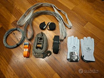 cinghie  a cricchetto e fune acciao 