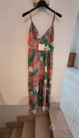Vestito lungo estivo a fantasia tropicale