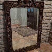 Specchio Barocco in Legno Intagliato