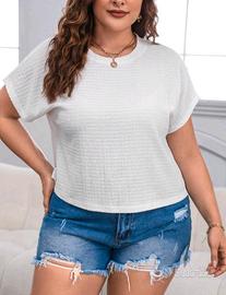 Maglietta Monocolore con manica a pipistrello