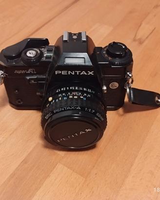 Pentax Super A + motore + flash