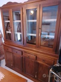 Credenza in legno massello stile arte povera con v