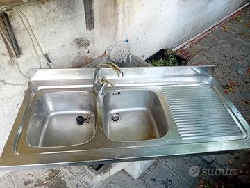 Doppio lavabo in acciaio inox