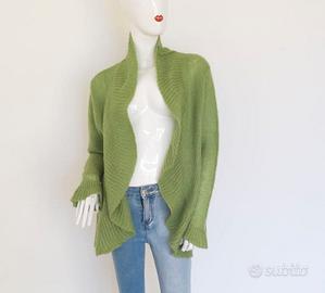 Cardigan verde misto  Lana Mohair. Nuovo+🎁