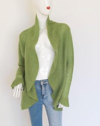 Cardigan verde misto  Lana Mohair. Nuovo+🎁