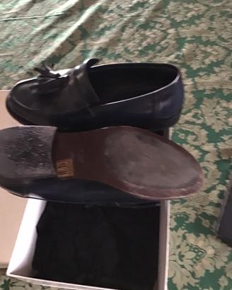 Mocassino pelle blu