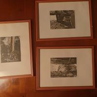 N.3 serigrafie su seta Giuseppe Mario D'Amico