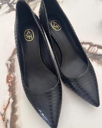 Decolletes ASH_scarpe tacco pura pelle Nero Pitone