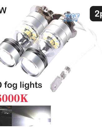 KIT DI LAMPADE ANTI-FOSCHIA A LED H3 100W CANBUS