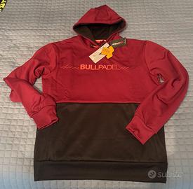Felpa Bullpadel bordeaux nera cappuccio M NUOVA