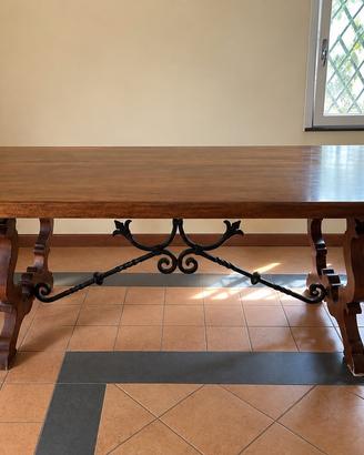 Tavolo a lira in legno massello + 6 sedie