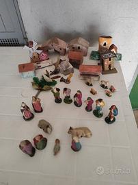 BLOCCO  vecchie statuine di terracotta per presepe