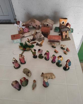 BLOCCO  vecchie statuine di terracotta per presepe
