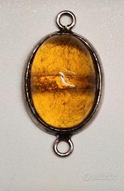 Orecchino Argento e Ambra Vintage 