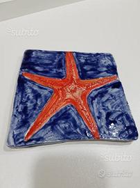 Sottopentola piastrella ceramica dipinta a mano