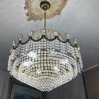 Lampadario ottone e swarovski