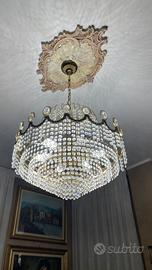 Lampadario ottone e swarovski