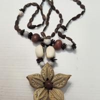 SET COLLANA ETNICA+2 BRACCIALI AFRICANI CON SEMI