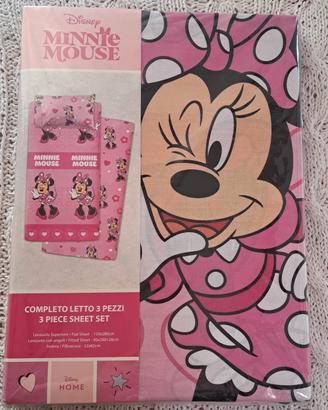 Completo letto 1 posto minnie disney nuovo 
