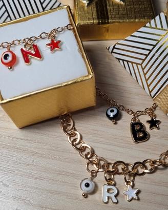 Bracciale portafortuna con iniziale 