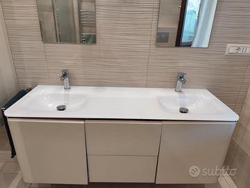 Mobile bagno doppio lavabo vetro
