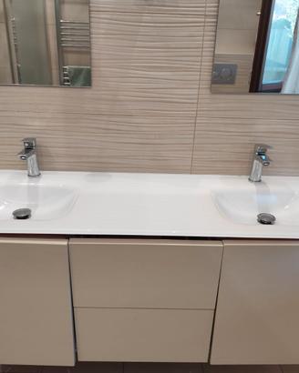 Mobile bagno doppio lavabo vetro
