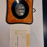 Quadretto incisione su foglia argento dorata 