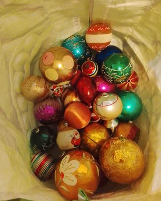 Lotto palline di Natale vintage in vetro