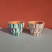 Set 2 vasetti in mosaico