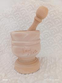 mortaio legno vintage artigianato oggettistica 