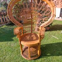 Sedia vimini Pavone Emmanuelle Peacock Chair 