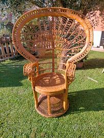 Sedia vimini Pavone Emmanuelle Peacock Chair 