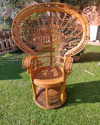 Sedia vimini Pavone Emmanuelle Peacock Chair 