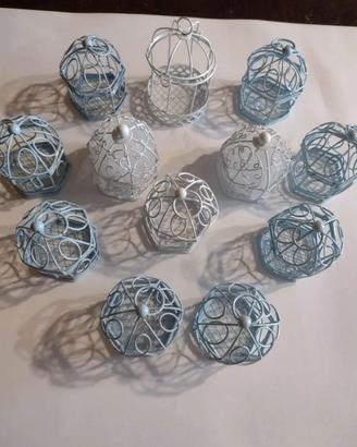 🕊️ 12 Gabbiette Decorative in Metallo