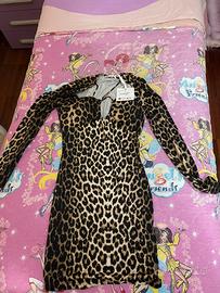 vestito leopardato brillantinato