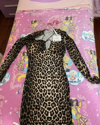 vestito leopardato brillantinato