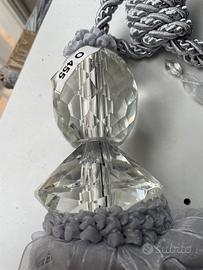 Reggi tenda in cristallo pesante cordone grigio