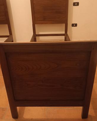 2 STRUTTURE IN LEGNO DI CASTAGNO PER LETTI 