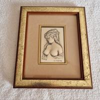 Bassorilievo argento "Giovane con seno scoperto"