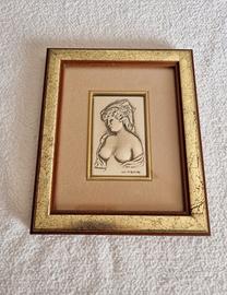 Bassorilievo argento "Giovane con seno scoperto"